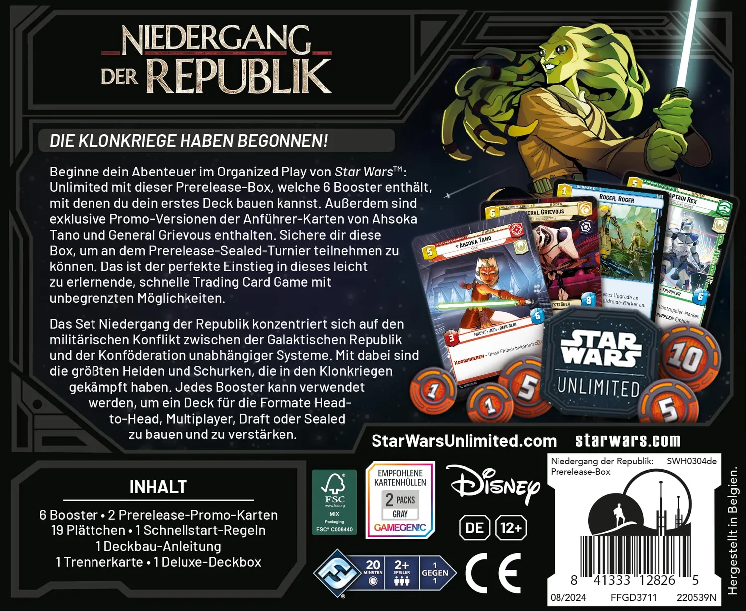 Fantasy Flight Star Wars Unlimited Niedergang Republik Prerelease