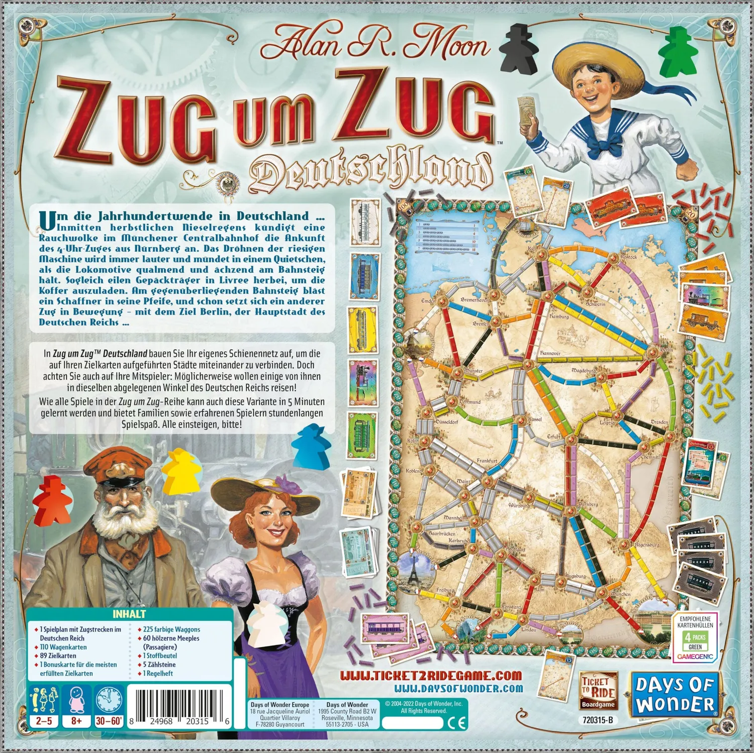 Days of Wonder Zug um Zug Deutschland Brettspiel 2023 Passagiere