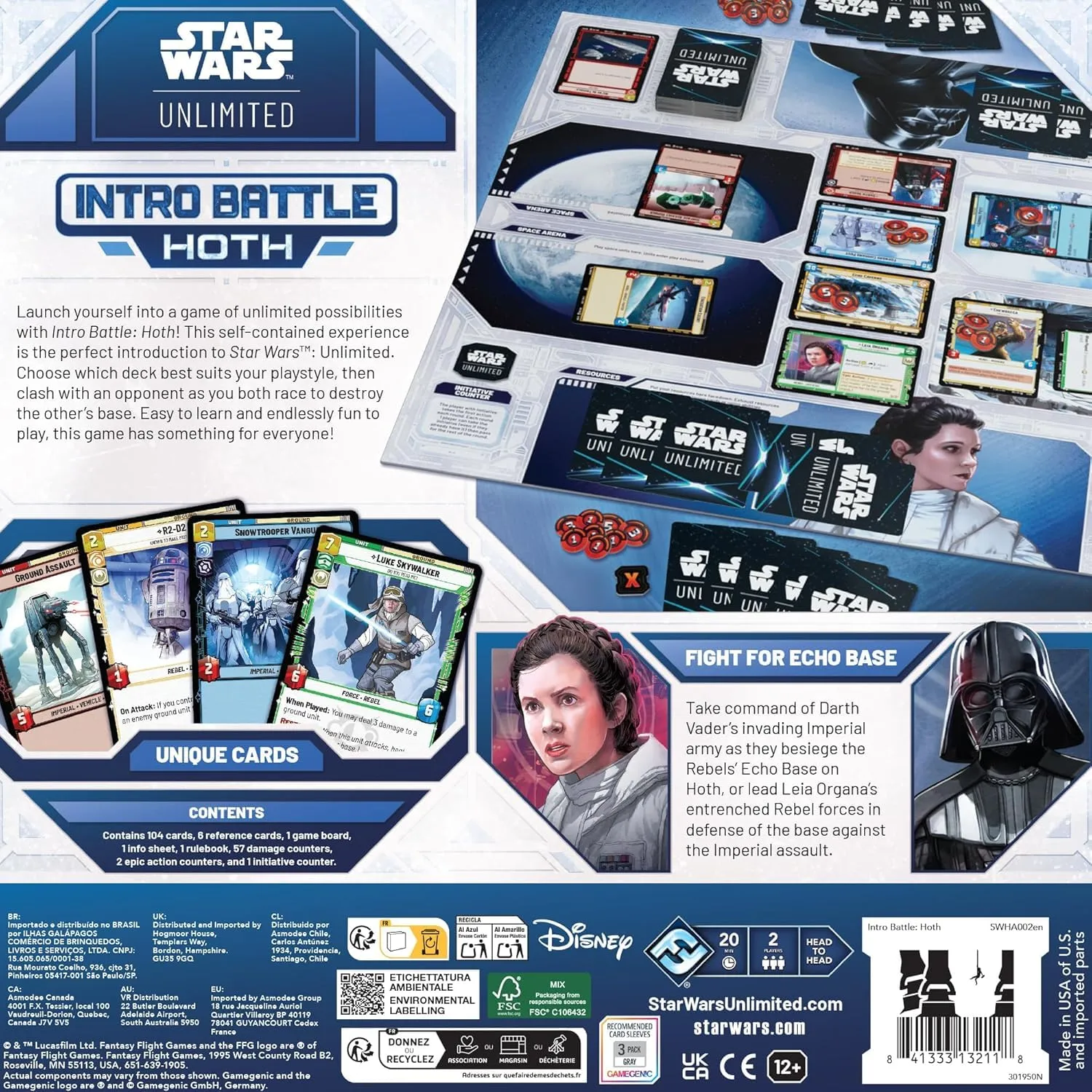 Asmodee Star Wars Unlimited Intro Battle Hoth Starterset 2 Decks