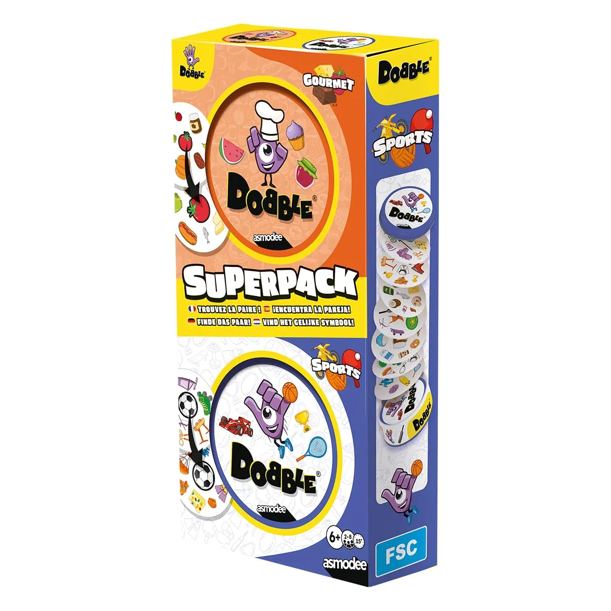 Dobble Superpack Sports Gourmet Kartenspiel 2er-Set