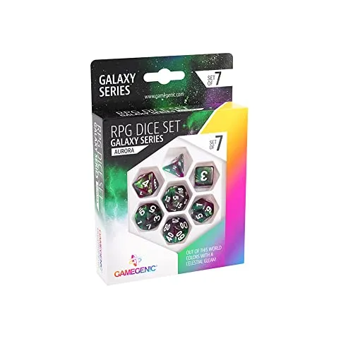 Gamegenic Galaxy Aurora RPG Würfelset 7-teilig Schimmer