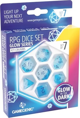 Gamegenic Glow Icy Crumbs RPG Würfelset 7-teilig Glow