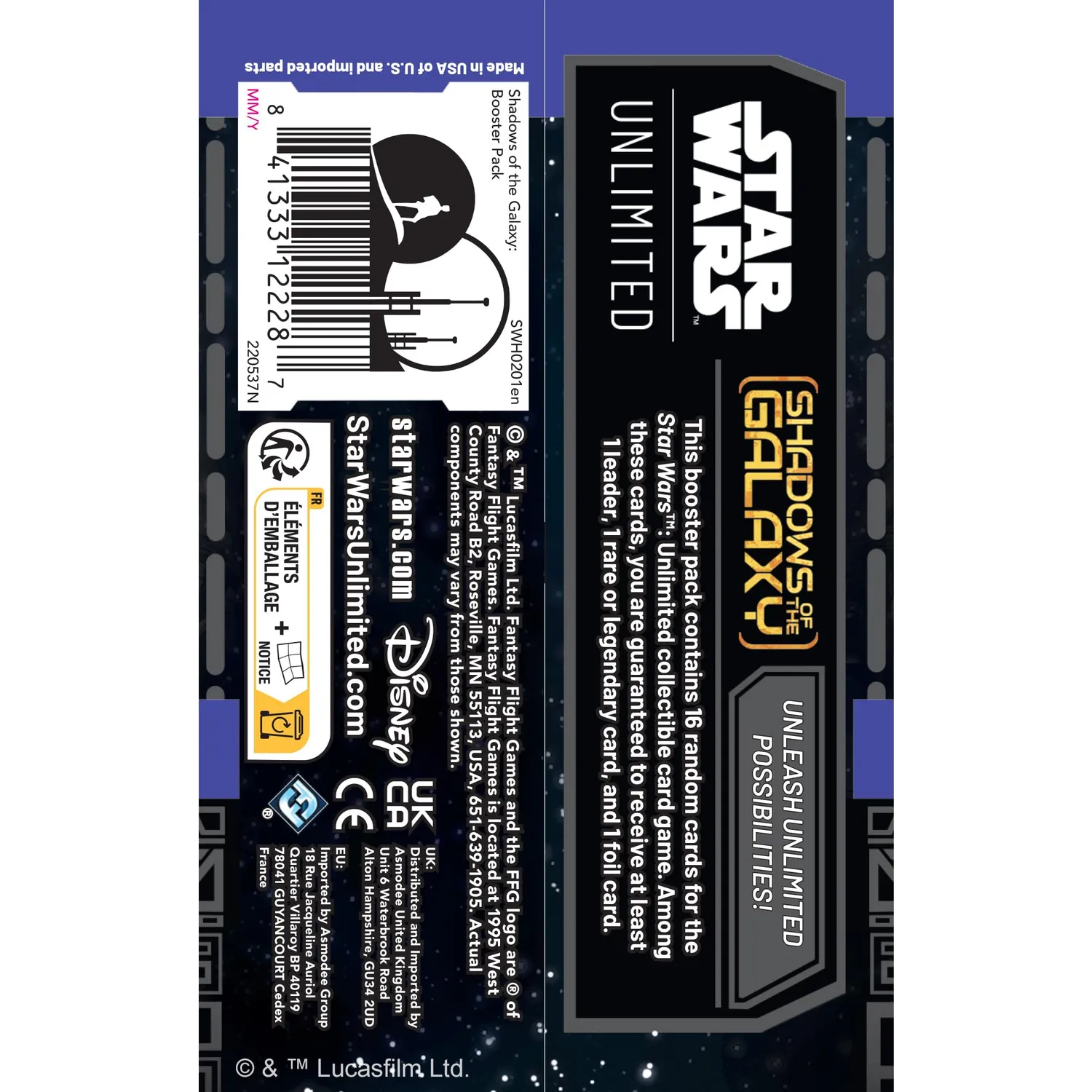 Star Wars Unlimited Shadows of the Galaxy Booster Trading Cards Foil