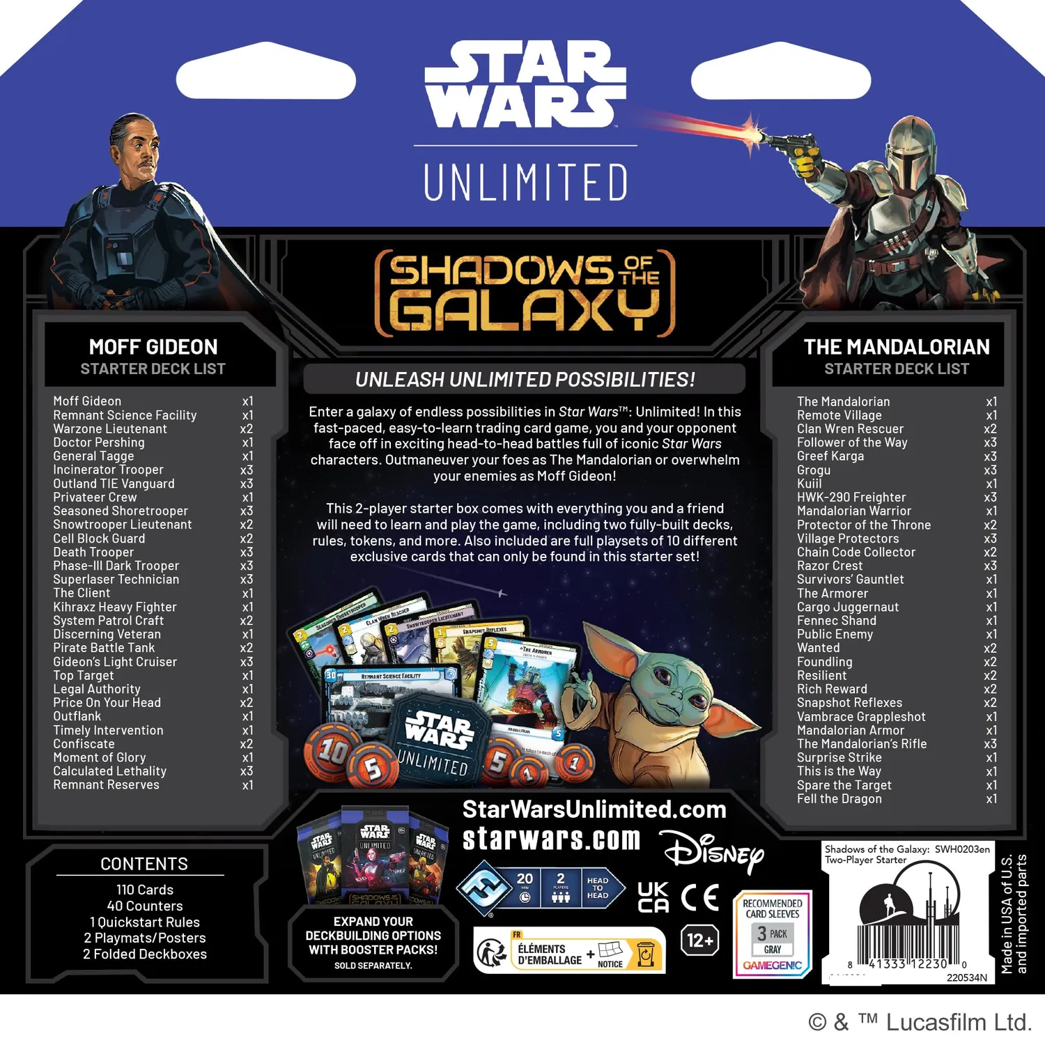 Fantasy Flight Star Wars Unlimited Shadows Starter Englisch
