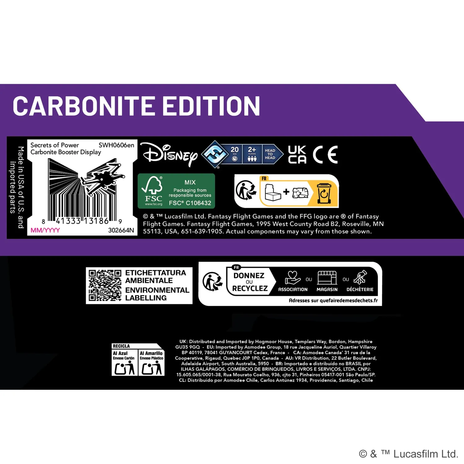 Asmodee Star Wars: Unlimited Secrets of Power Carbonite Display 12 Booster