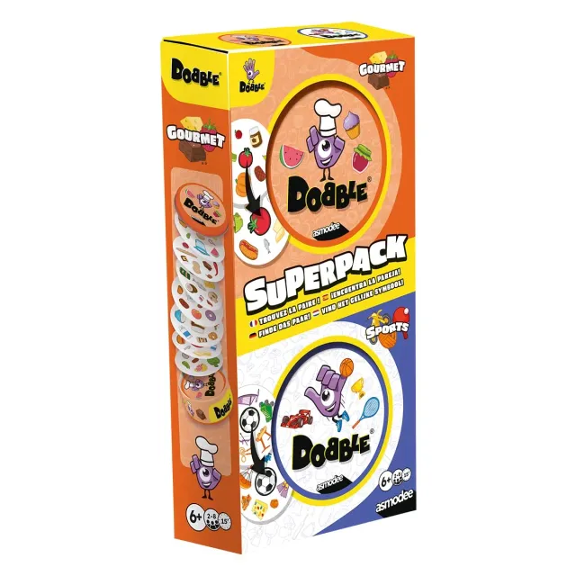 Dobble Superpack Sports Gourmet Kartenspiel 2er-Set
