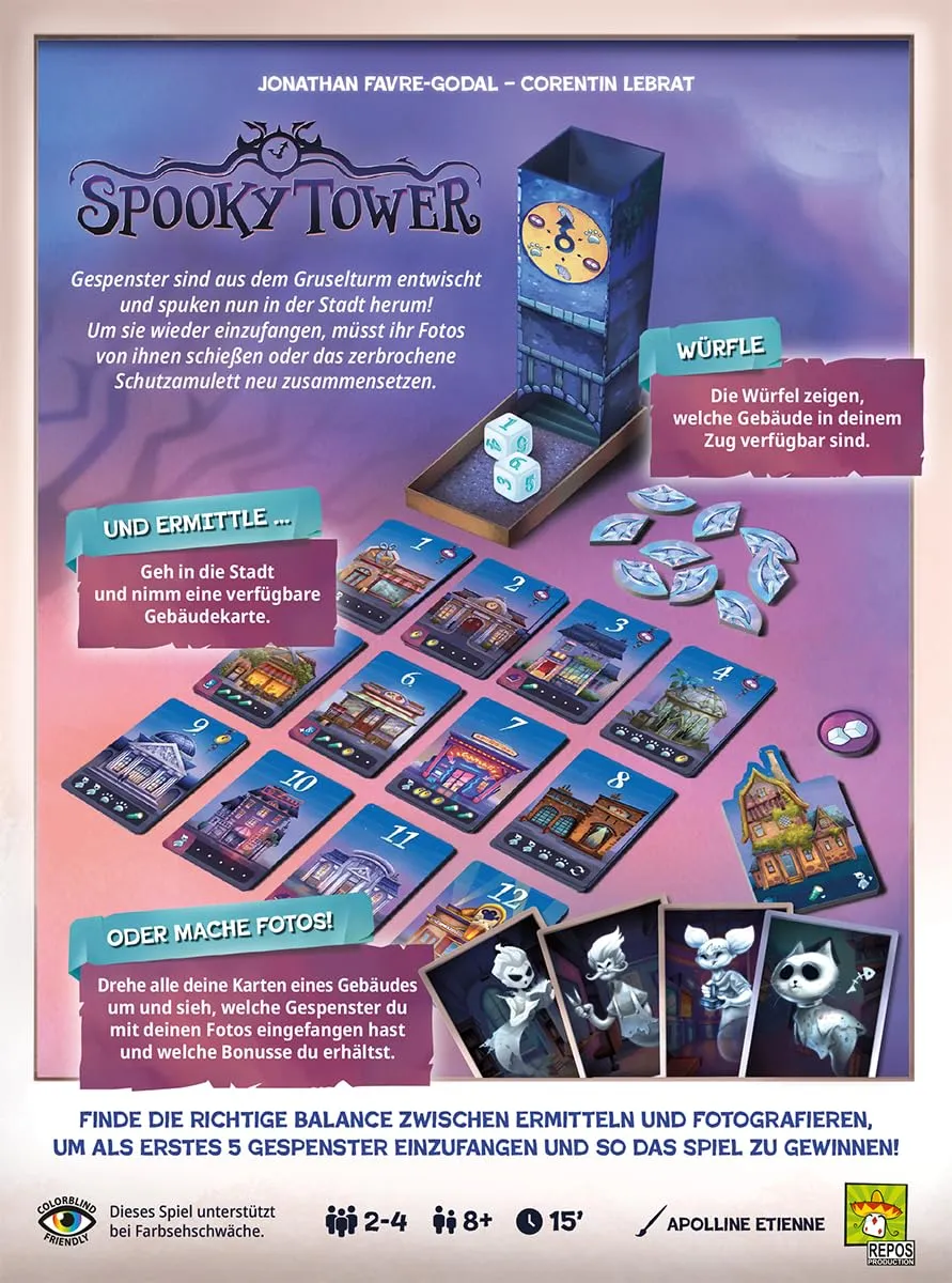 Space Cow Spooky Tower Familienspiel Deutsch 2-4 Spieler Gruselturm