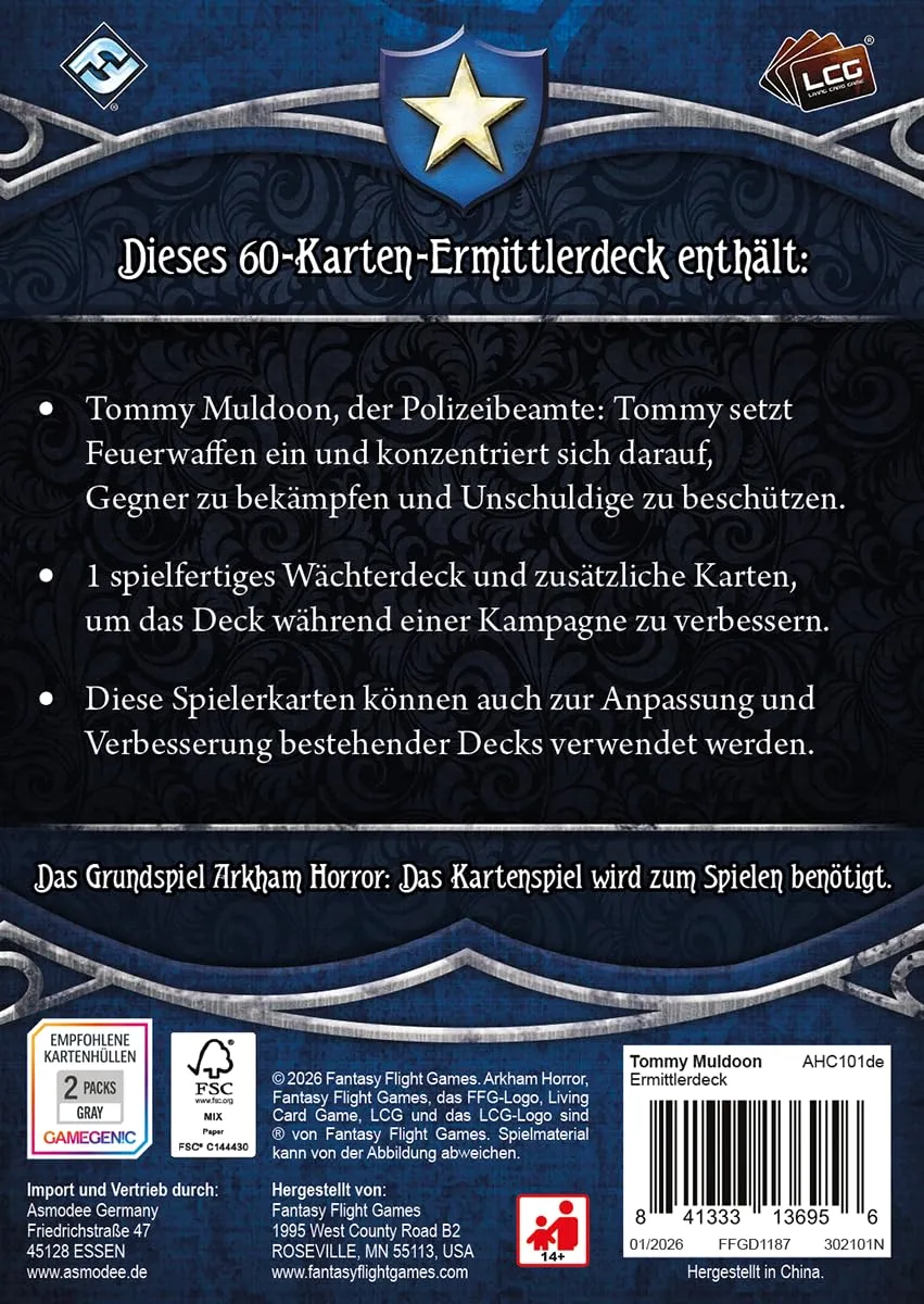 Asmodee Arkham Horror Kartenspiel Tommy Muldoon Ermittlerdeck