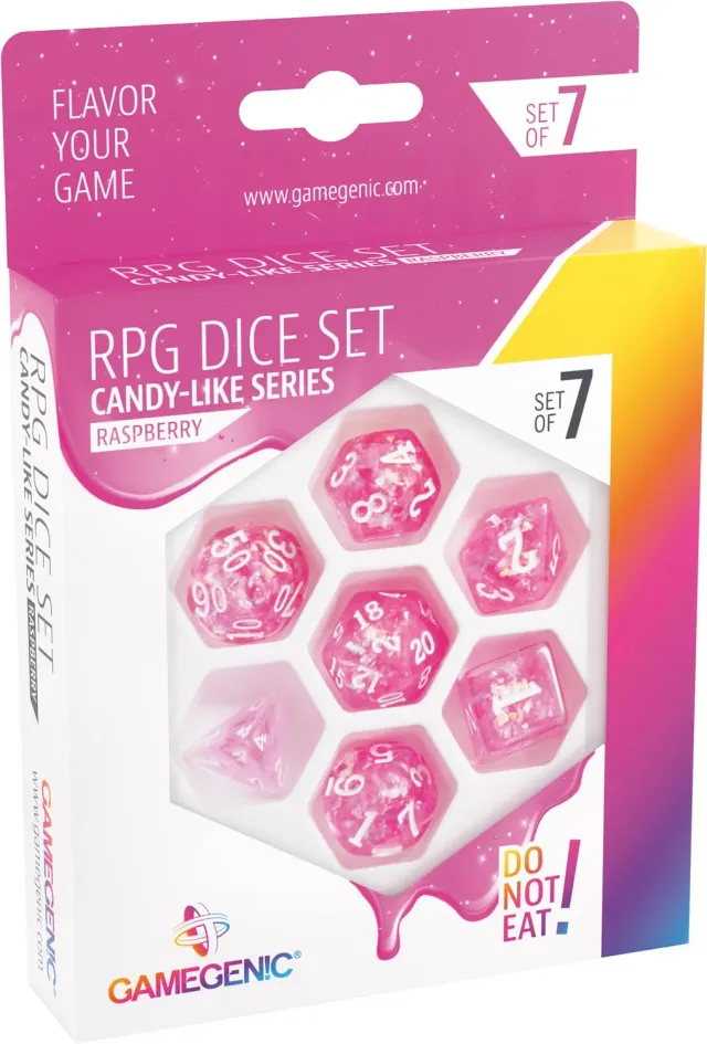 Gamegenic Candy-Like Raspberry RPG Würfelset 7-teilig Glitzer