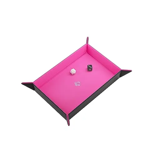 Gamegenic Magnetic Dice Tray Rectangular Würfelschale Schwarz/Pink