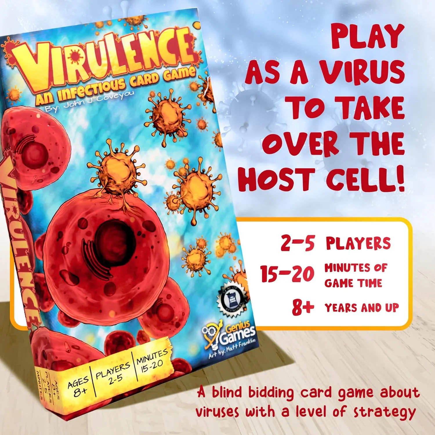Genius Games Virulence Kartenspiel Virus Bieten ab 8 Jahren