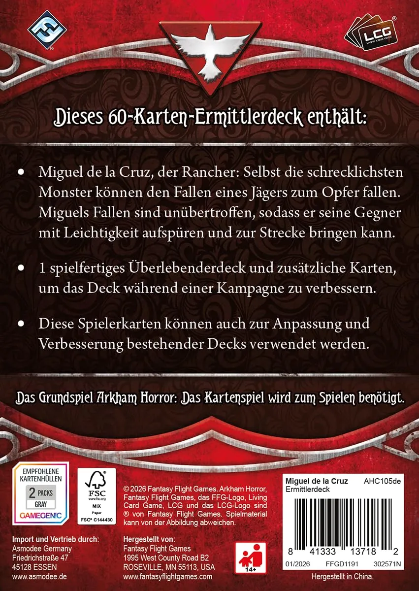 Asmodee Arkham Horror Kartenspiel Miguel de la Cruz Ermittlerdeck