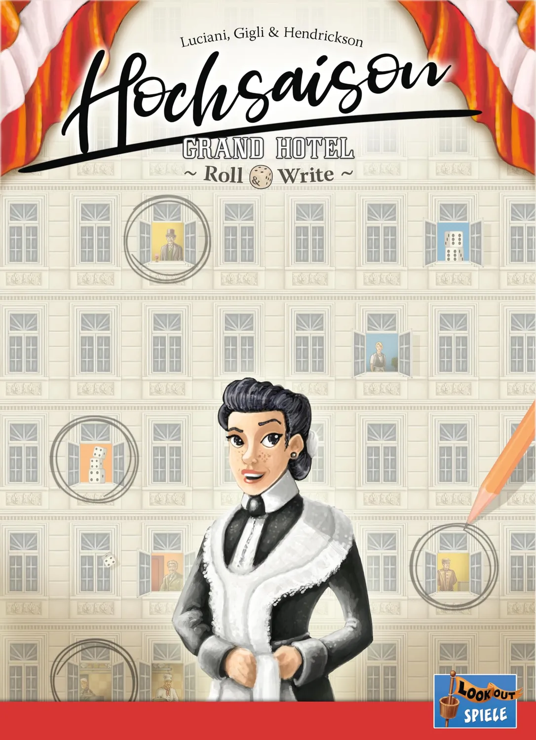 Lookout Hochsaison Grand Hotel Roll & Write Würfelspiel Deutsch 2-4 Spieler
