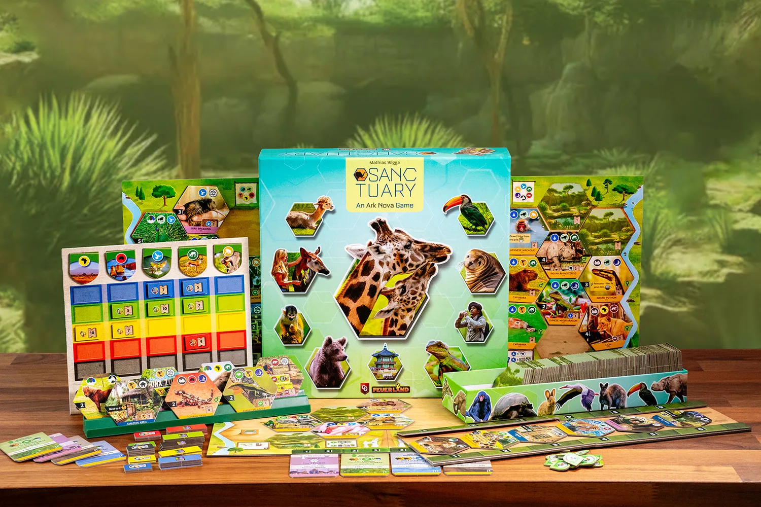 Capstone Games Sanctuary Ark Nova Brettspiel Zoospiel