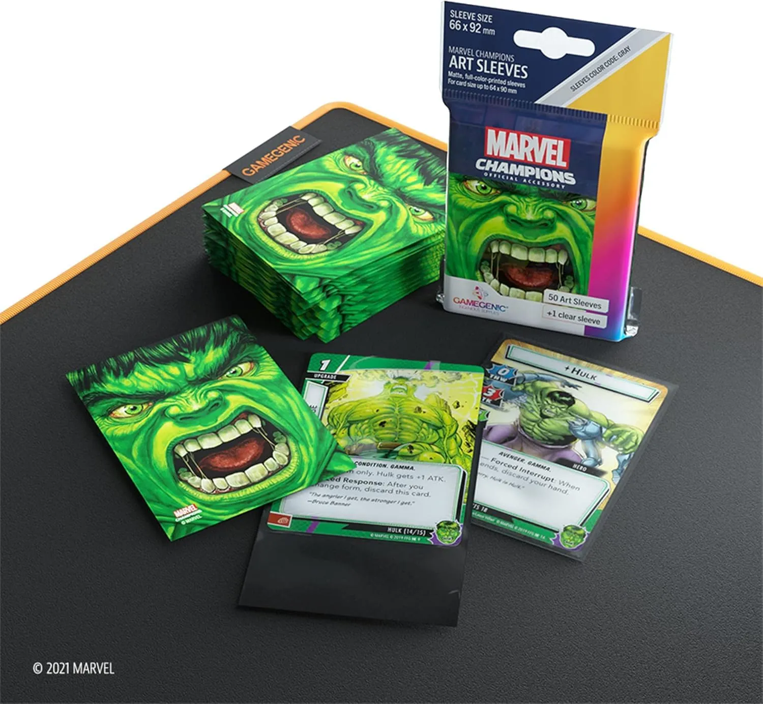 Gamegenic Marvel Champions Hulk Art Sleeves Kartenhüllen 50er matt
