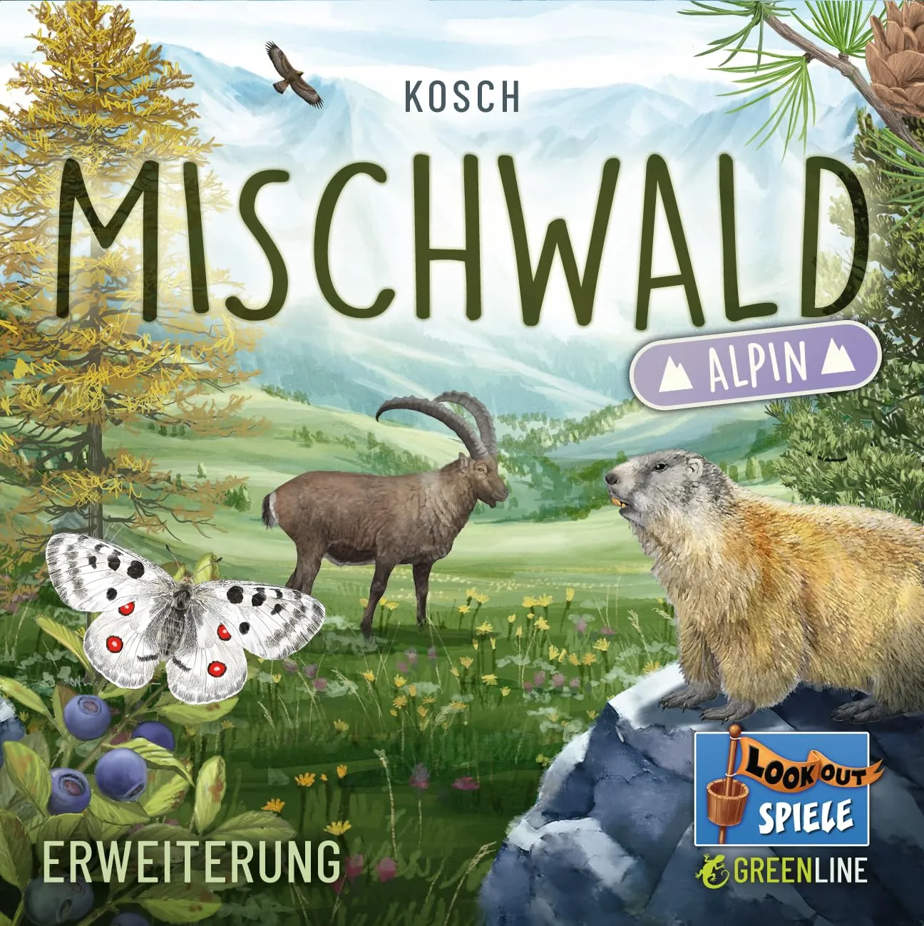 Mischwald Alpin Erweiterung 36 Karten mit 2 Baumarten