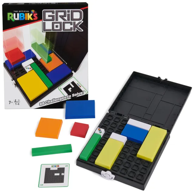 Rubik's Gridlock Knobelspiel mit 88 Aufgaben solo und Team