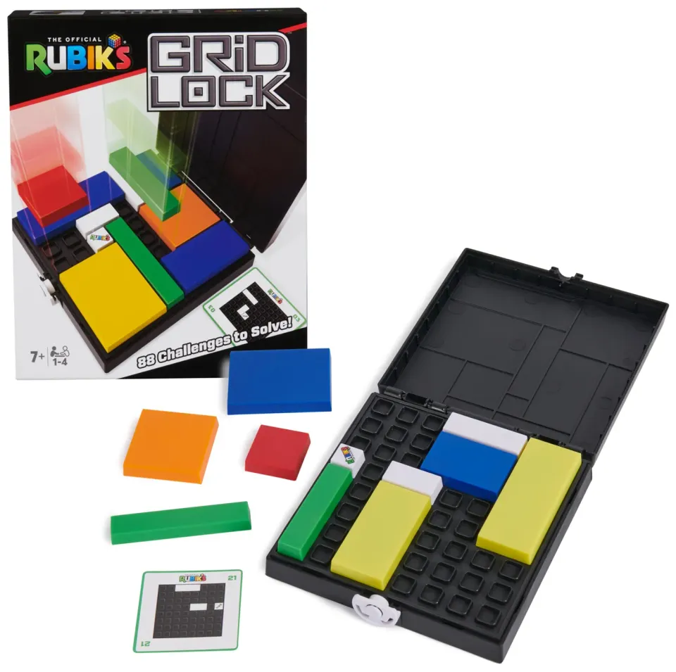 Rubik's Gridlock Knobelspiel mit 88 Aufgaben solo und Team