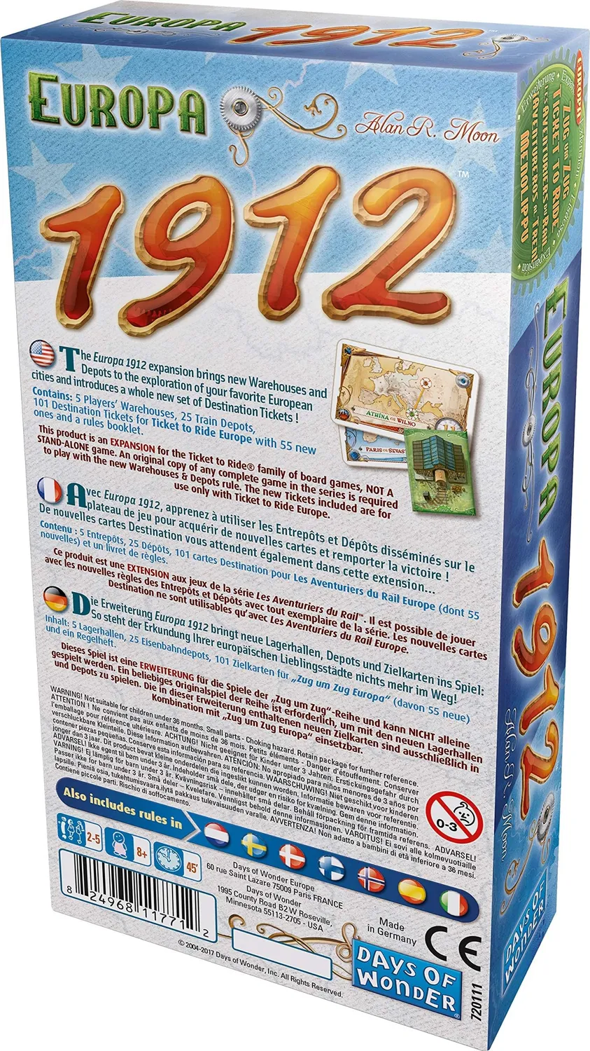 Asmodee Zug um Zug Europa 1912 Erweiterung 2-5 Spieler