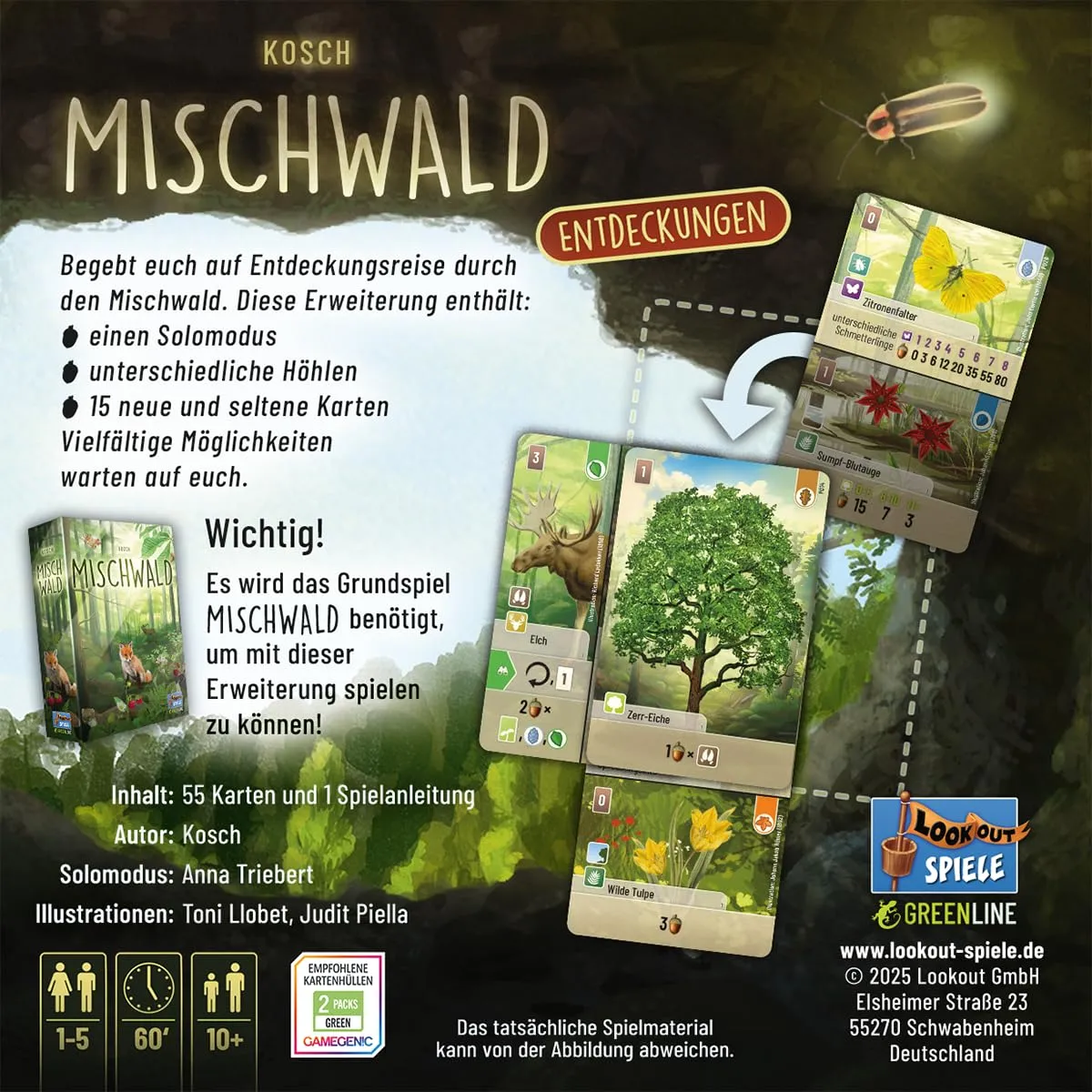Mischwald Entdeckungen Erweiterung Kartenspiel Deutsch Höhlenkarten