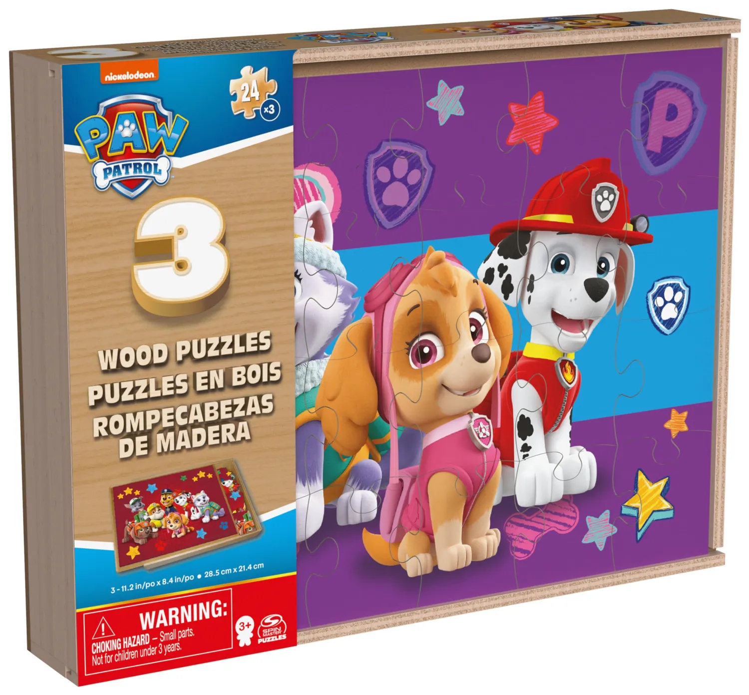 Spin Master PAW Patrol Holzpuzzle 3er Set 24 Teile