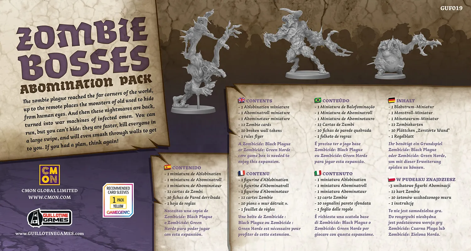 CMON Zombicide Black Plague Zombie Bosses Erweiterung Deutsch