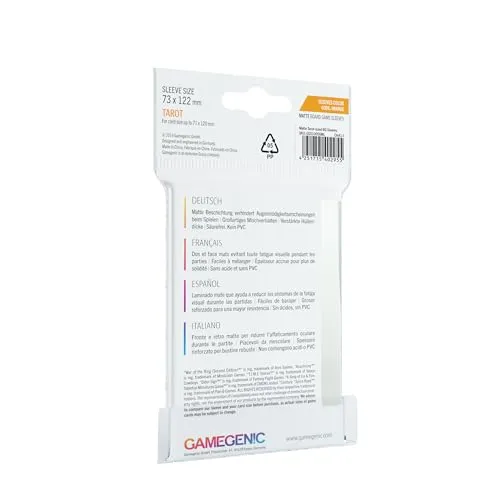 Gamegenic Matte Tarot Kartenhüllen 50 Stück transparent matt