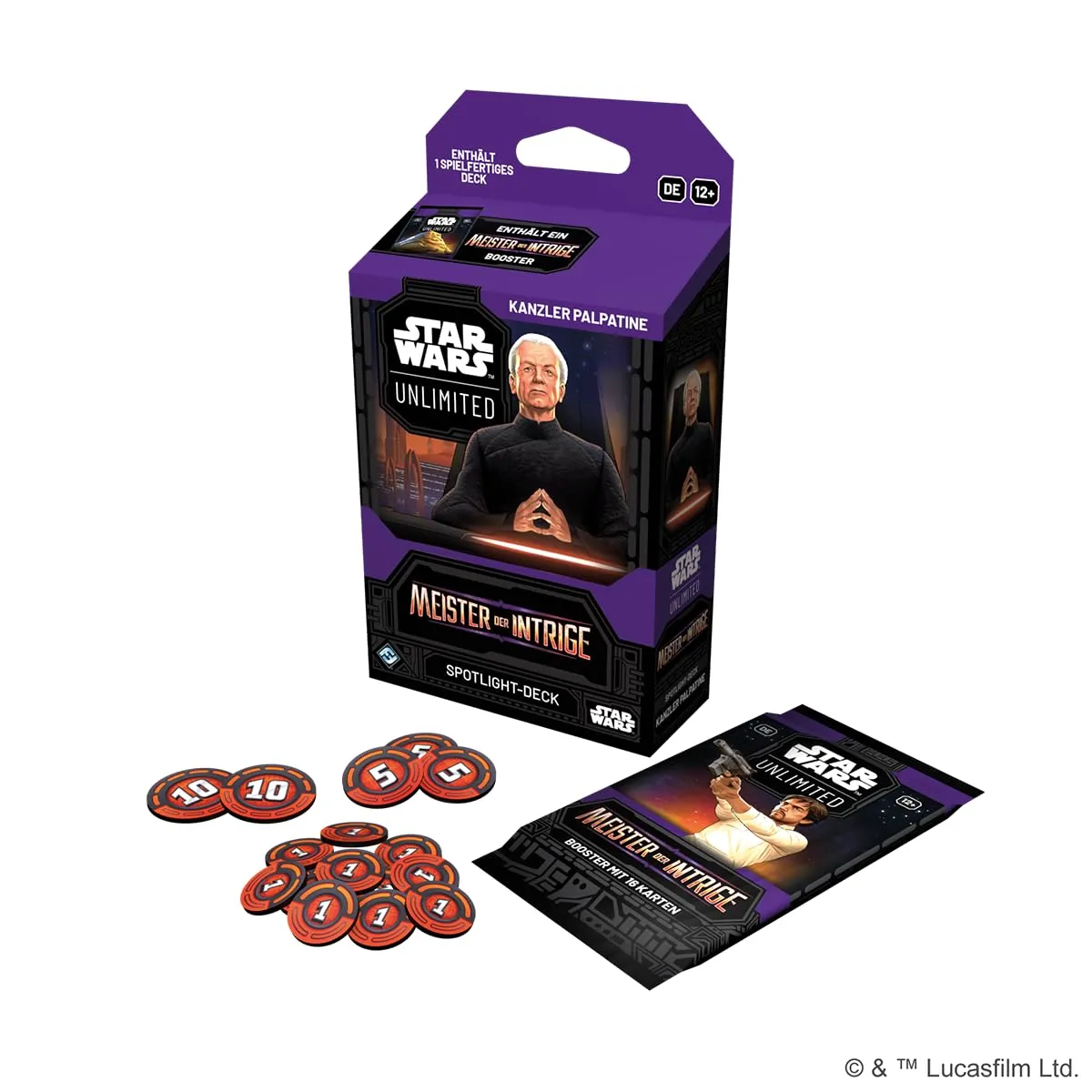 Asmodee Star Wars Unlimited Meister der Intrige Palpatine Deck 50 Karten