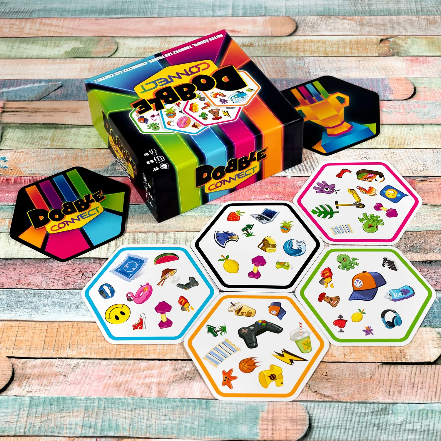 Dobble Connect Kartenspiel Teamspiel 90 Karten