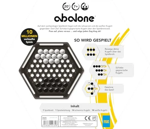 Asmodee Abalone redesigned Strategiespiel 2 Spieler