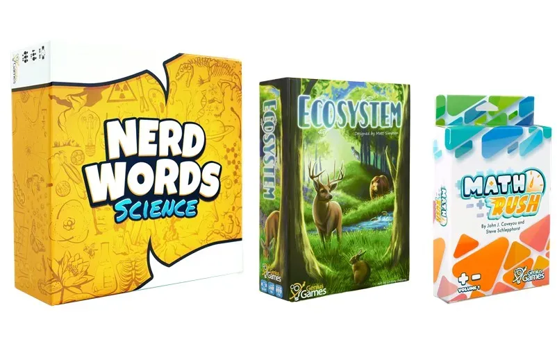 Genius Games Nerd Words Ecosystem Math Rush Spielebundle 3er Lernspiel