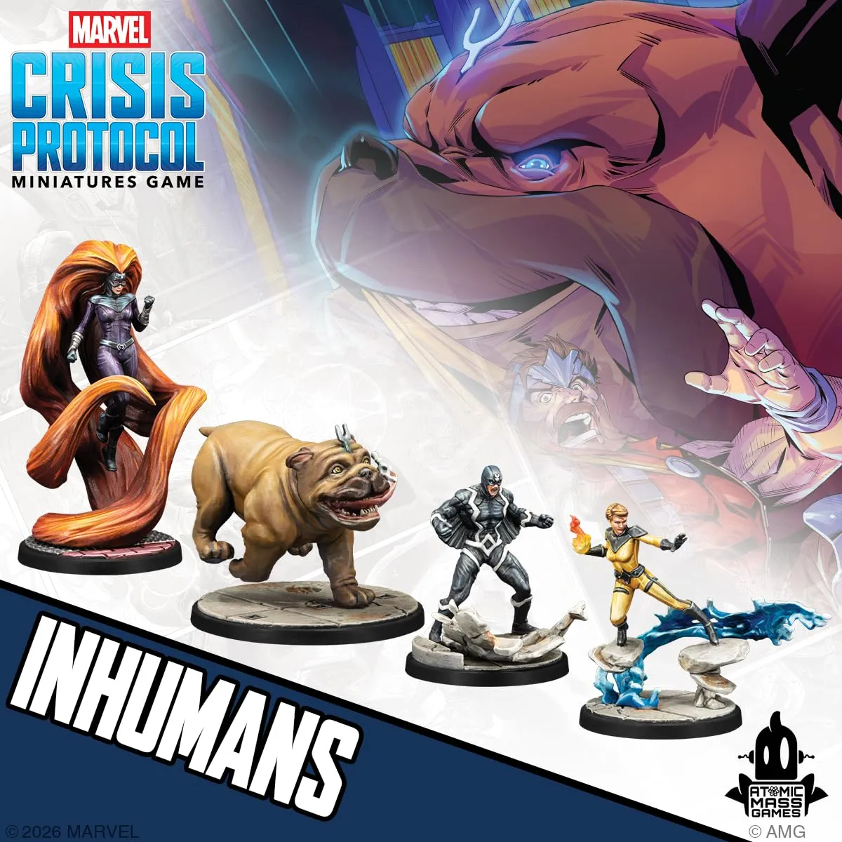 Asmodee Marvel Crisis Protocol Inhumans Affiliation Pack 4 Miniaturen