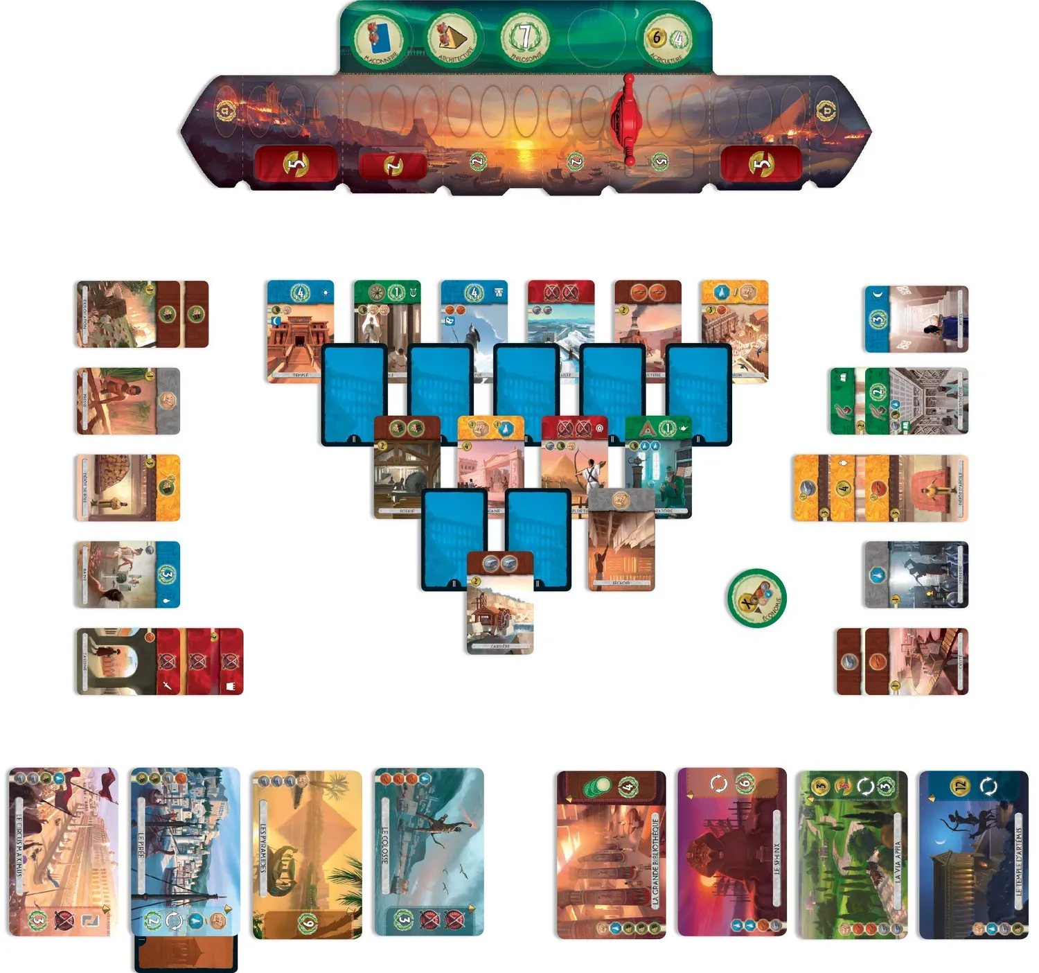 7 Wonders Duel Grundspiel Strategiespiel 2 Spieler Deutsch