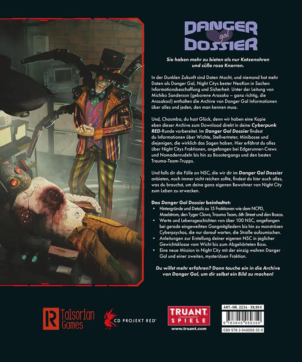 R. Talsorian Cyberpunk RED Danger Gal Dossier Quellenbuch deutsch