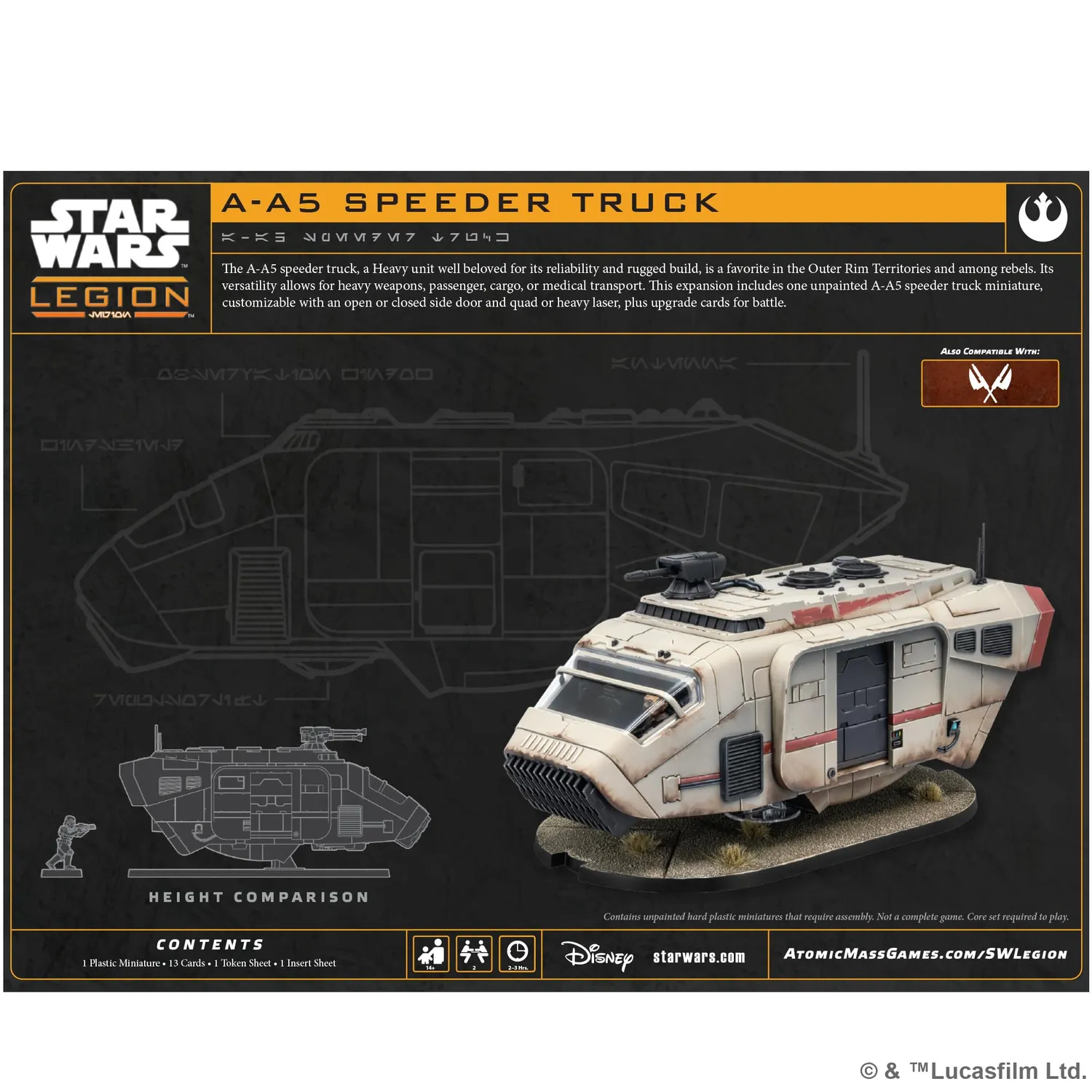 Asmodee Star Wars Legion A-A5 Speeder Truck Erweiterung unbemalt
