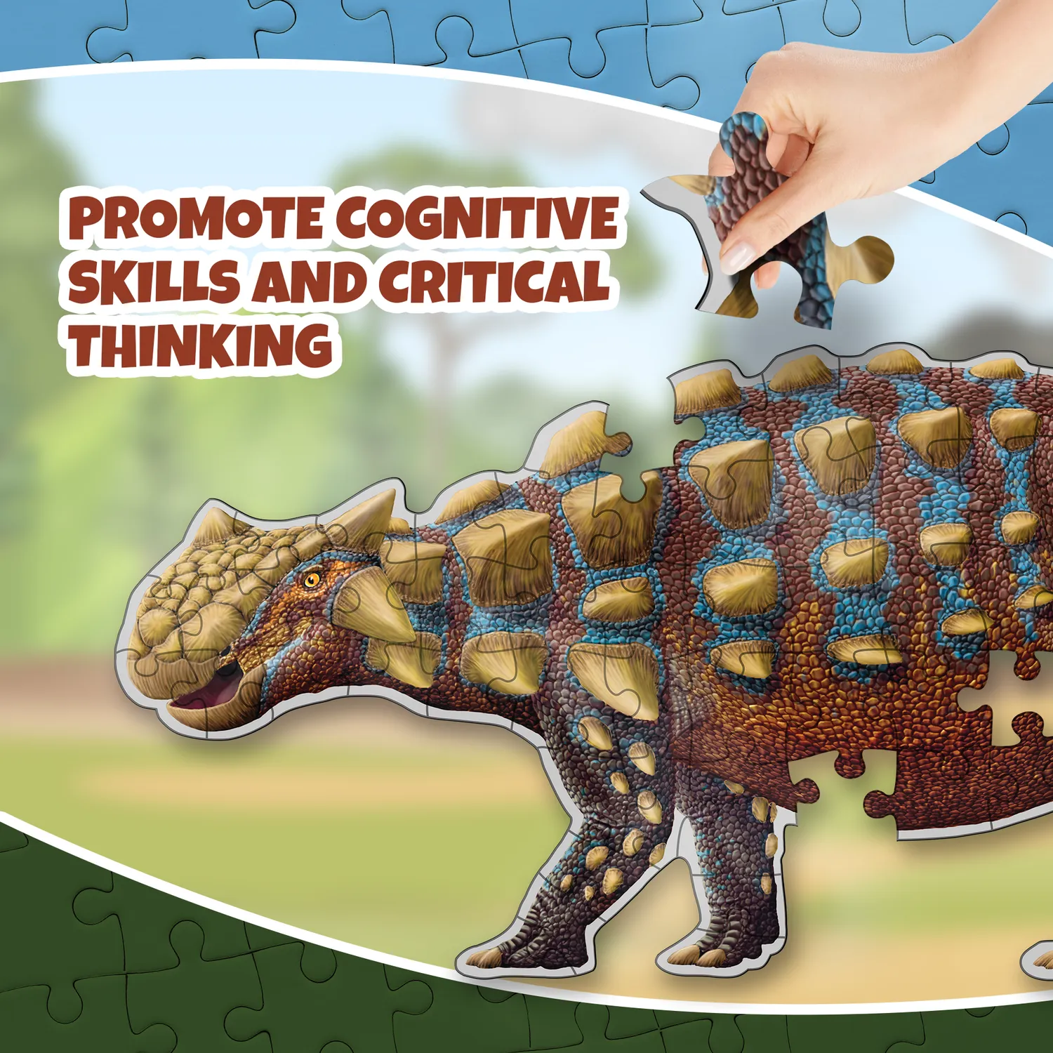 Genius Games Ankylosaurus Bodenpuzzle 100 Teile Glow
