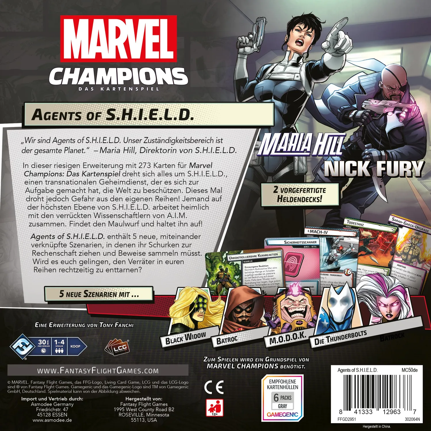 Marvel Champions Agents of S.H.I.E.L.D. Kartenspiel-Erweiterung Deutsch
