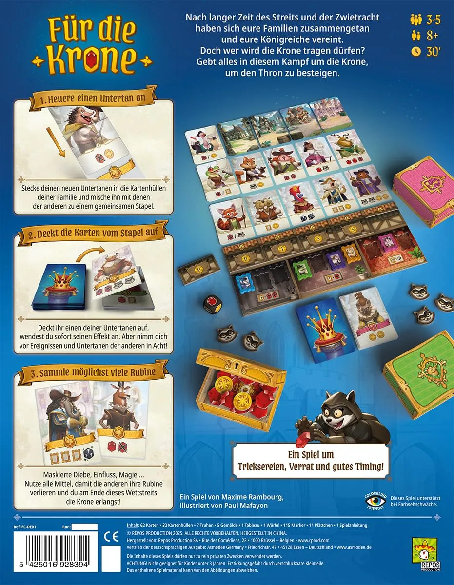 Asmodee Für die Krone Familienspiel Deutsch