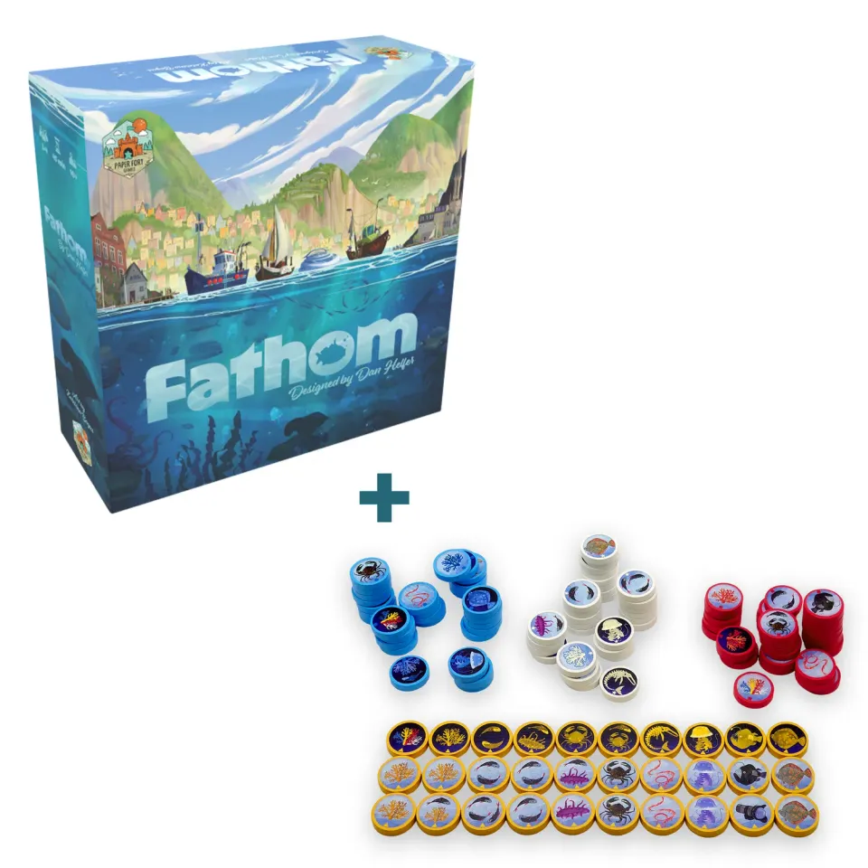 Paper Fort Games Fathom Deluxe Bundle Brettspiel Grundspiel + Holztiles