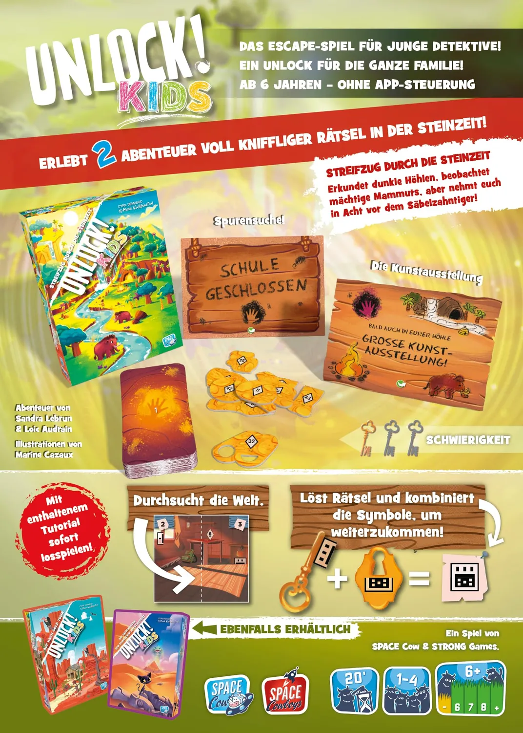 Asmodee Unlock Kids Streifzug durch die Steinzeit Kinderspiel