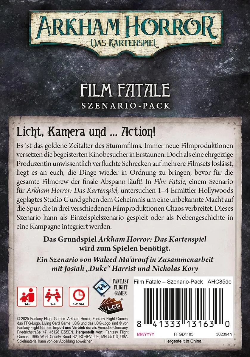 Asmodee Arkham Horror Film Fatale Szenario-Erweiterung Deutsch