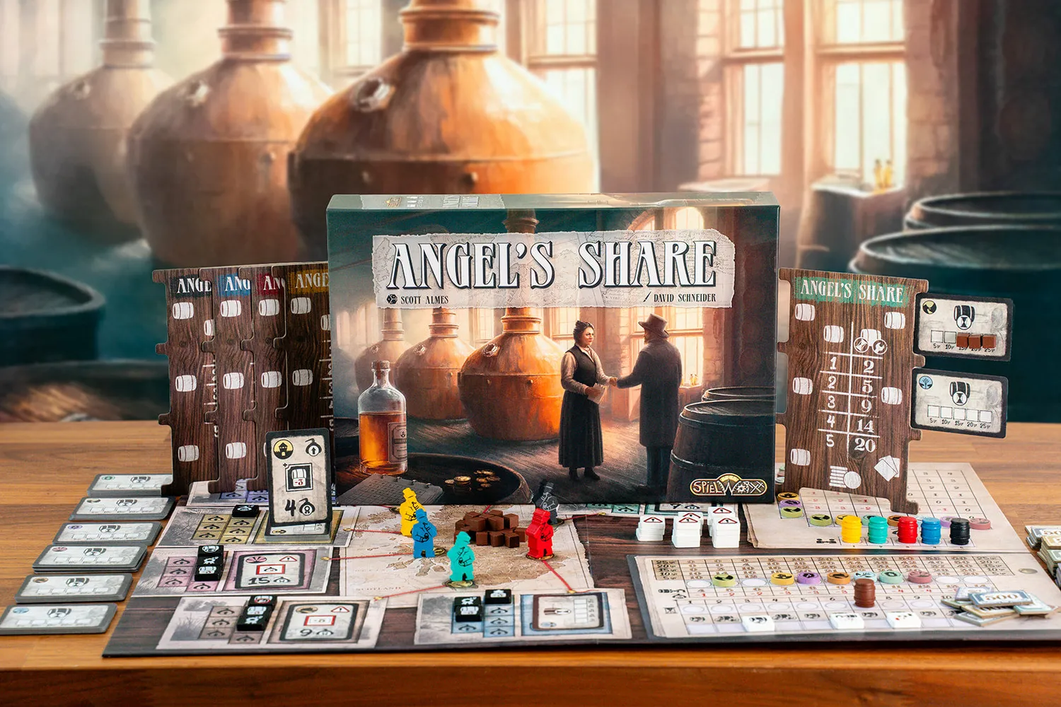 Capstone Games Angel's Share Brettspiel Whisky Ökonomie