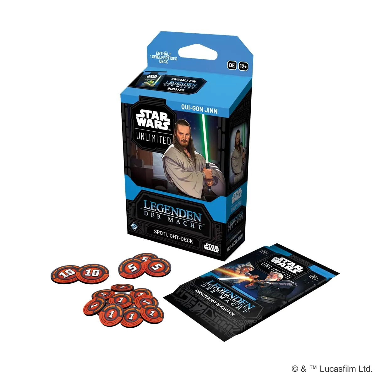 Asmodee Star Wars Unlimited Legenden der Macht Spotlight Deck Qui-Gon Jinn 50