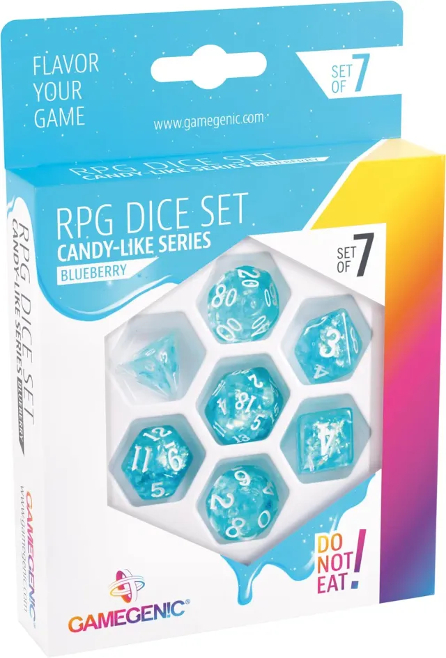Gamegenic Candy-Like Blueberry RPG Würfelset 7-teilig Glitzer