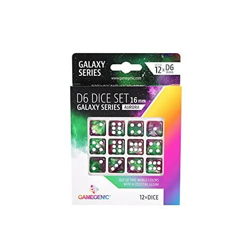 Gamegenic Galaxy Aurora D6 Würfelset 12x 16 mm