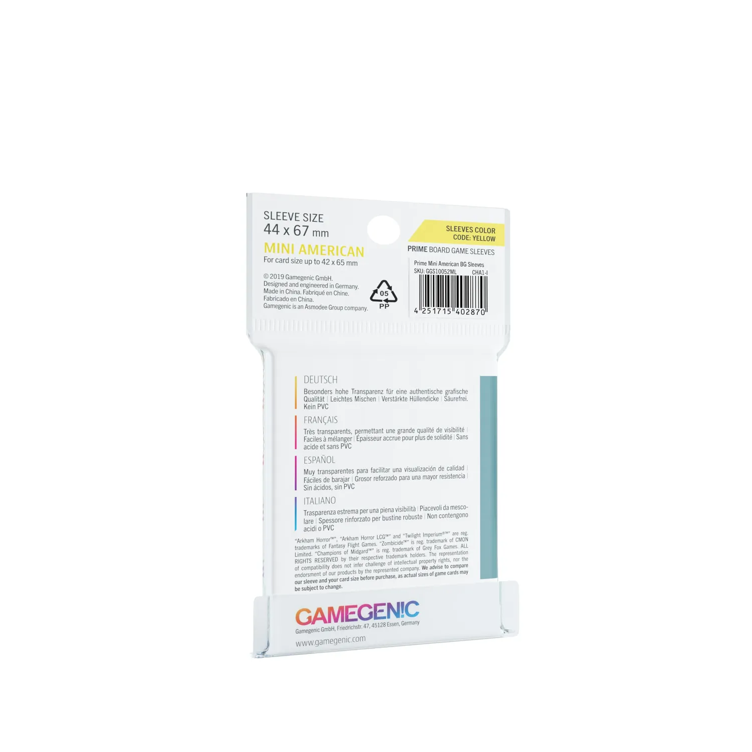 Gamegenic Prime Mini American Kartenhüllen transparent 50 Stück