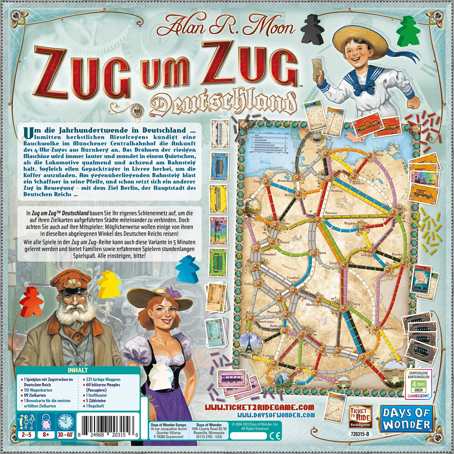 Days of Wonder Zug um Zug Deutschland Brettspiel 2023 Passagiere