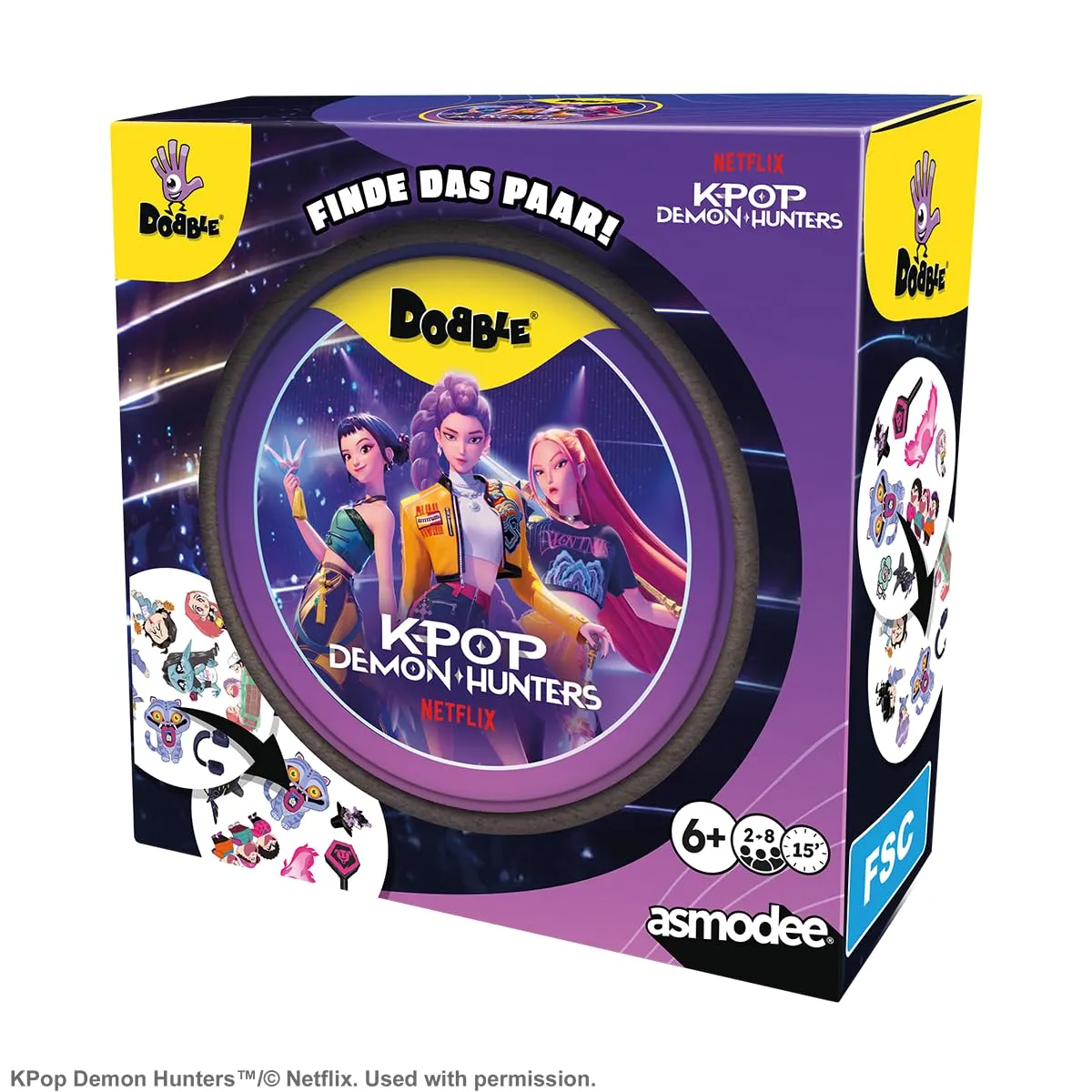 Asmodee Dobble K-Pop Demon Hunters Kartenspiel Blechdose