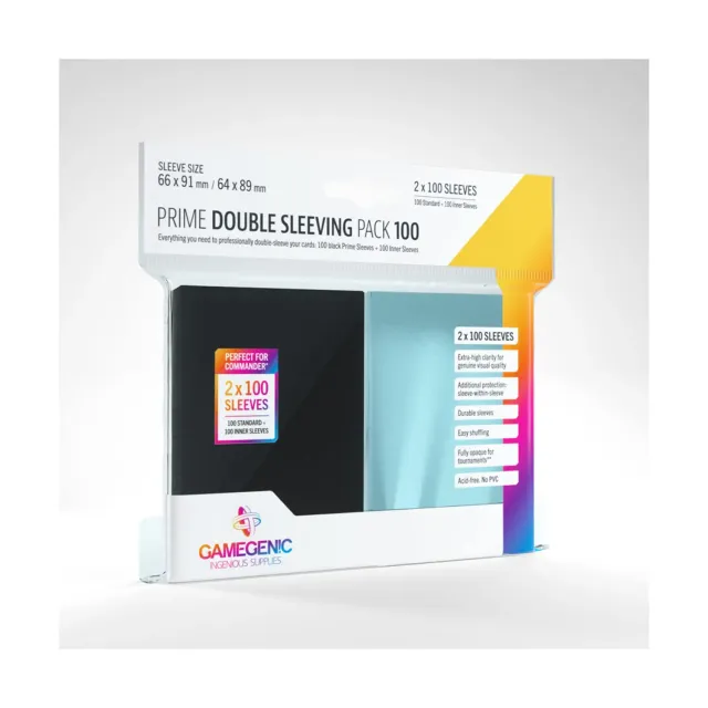 Gamegenic Prime Double Sleeving Kartenhüllen 100 schwarz