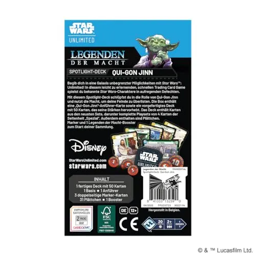 Asmodee Star Wars Unlimited Legenden der Macht Spotlight Deck Qui-Gon Jinn 50